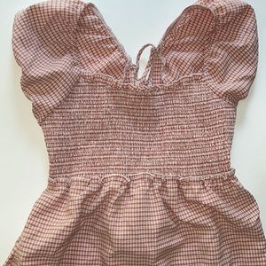 Women’s Pink and White Checkered Dress